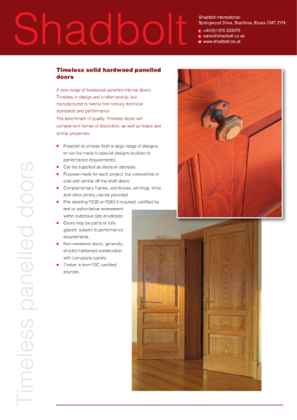 Timeless solid hardwood panelled doors