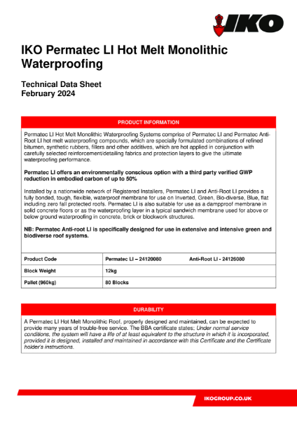 Technical Data Sheet (TDS) - IKO Permatec LI