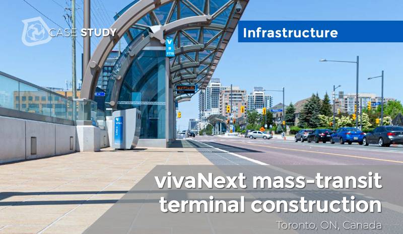 vivaNext mass-transit terminal construction - Toronto, ON.