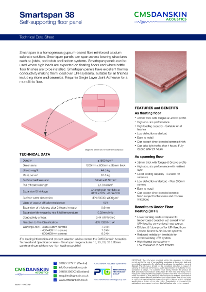 CMS Danskin Acoustics Smartspan 38 - TDS issue 4 08 2024