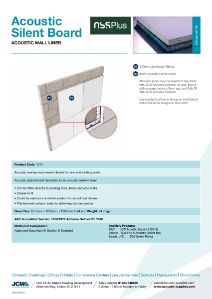 Silent Board - Enhanced Acoustic Wall Liner