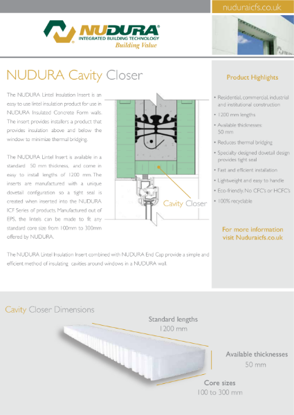 NUDURA Cavity Closer