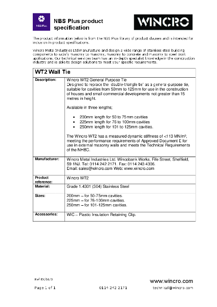 WT2-Wall-Tie-NBS-Datasheet-(EX-66-0)
