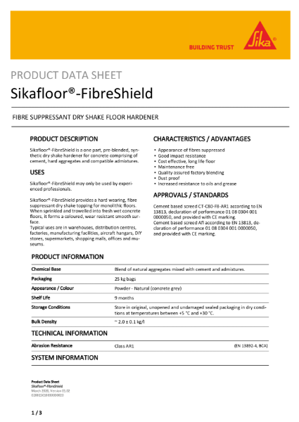 Product Data Sheet - Sikafloor-FibreShield