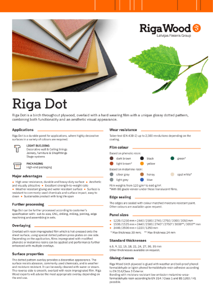 Riga Dot - Datasheet - Riga Wood