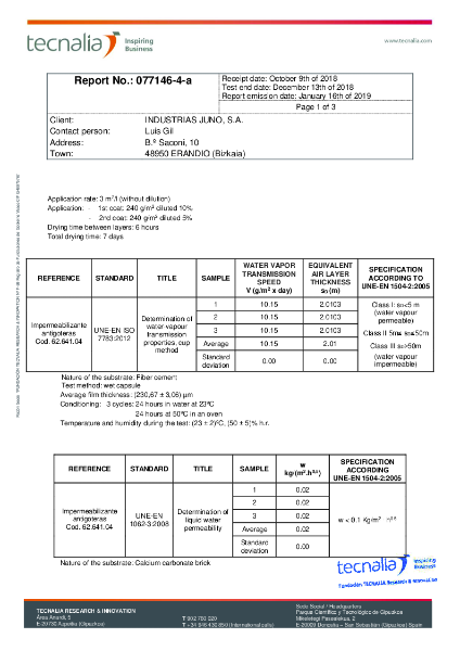 Test Reports and Classifications - Junoteras