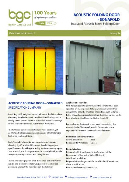 Acoustic Folding Door
- Insulated Acoustic Rated Folding Door