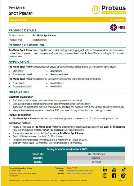 Product Data Sheet - Pro-metal Spot Primer
