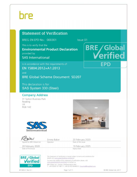 SAS330 Tile Only EPD