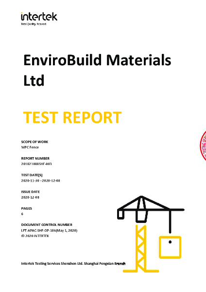 EnviroBuild Composite Fencing Impact Resistance - EN 15534-6:2015+A1:2017