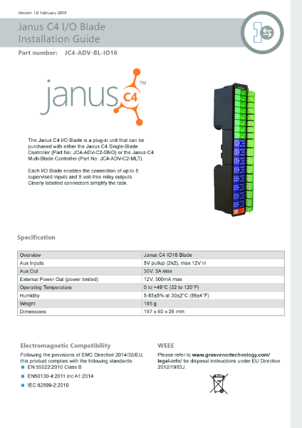 Janus C4 I/O Blade Installation Guide