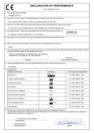 2TEC2 Declaration of Performance SonoFelt