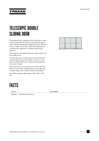 Tuotetietolehti - Telescopic Double Sliding Door