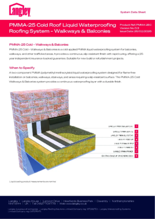 Langley PMMA - 25 Cold  Liquid Waterproofing Roofing System