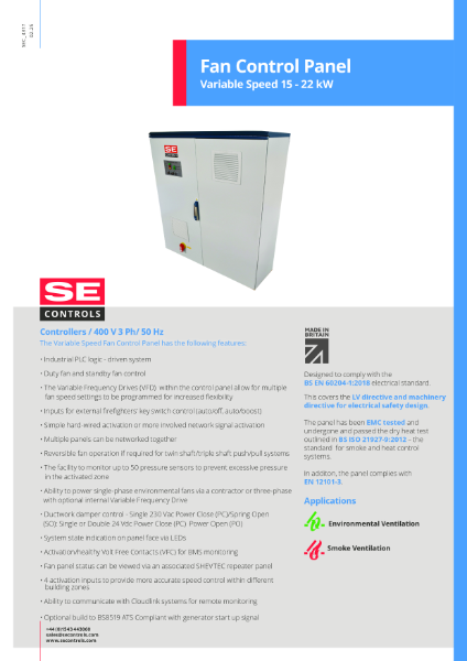 SEC_4258_Variable_Speed_Fan_Panel_15-22KW_Datasheet 2025