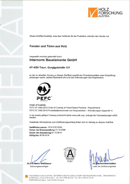 PEFC ST 2002:2013 Chain of Custody of Forest Based Products - Requirements & PEFC ST 2002:2013 Produktkettennachweis von Holzprodukten - Anforderungen (Appendix 4)