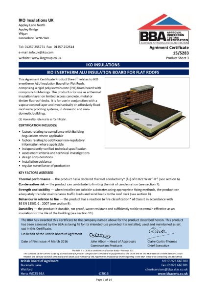 15/5283_3 IKO Enertherm ALU Insulation Board for Flat Roofs