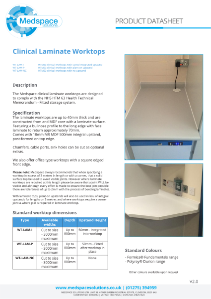Clinical Laminate Worktops