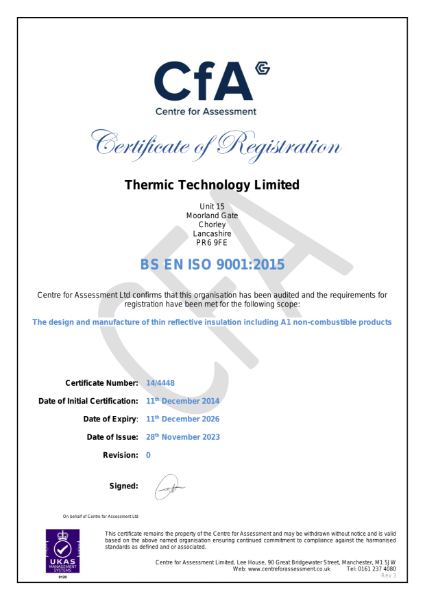 Thermic Technology ISO 9001:2015