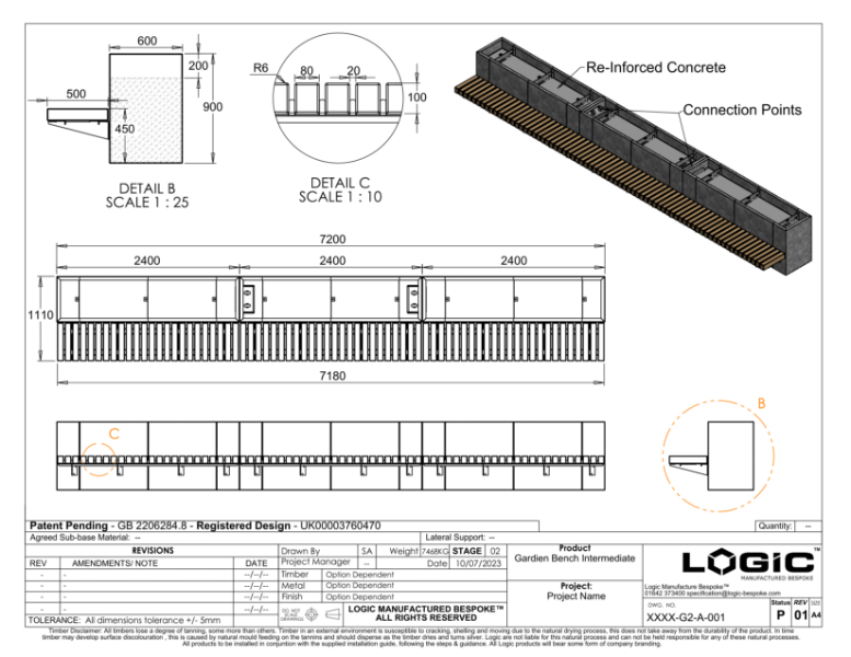 Gardien Linear Intermediate Bench