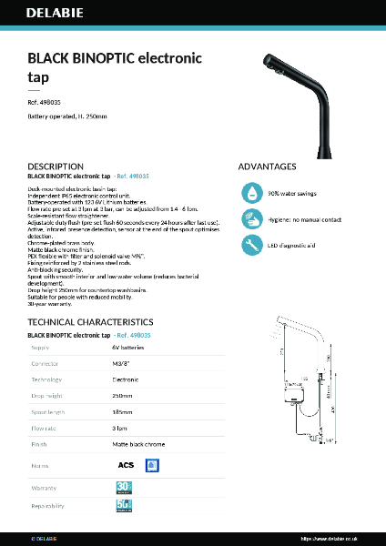 498035 BINOPTIC Deck-Mounted Tap