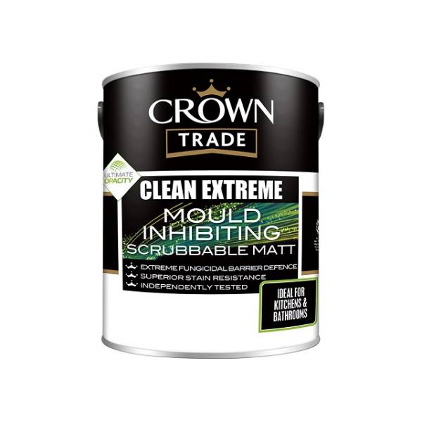 Crown Trade Clean Extreme Mould Inhibiting Scrubbable Matt