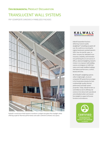 Environmental Product Declaration - Kalwall Wall Systems