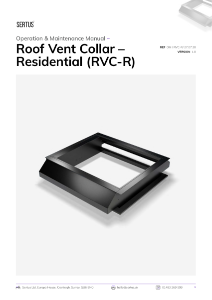 Sertus RVC-R Operation & Maintenance Manual