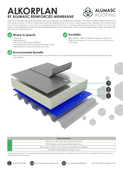 Reinforced PVC Single Ply Membrane System Data Sheet