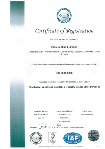 ISO 9001:2008 Certificate