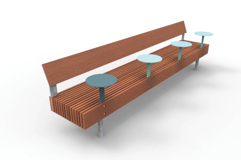 Woody Bench with Table - Outdoor Benches for Public Spaces