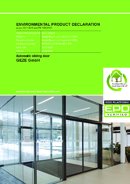 Geze Automatic sliding door EPD