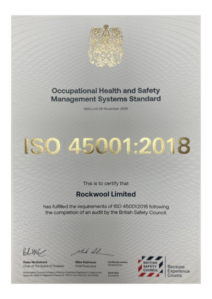 ROCKWOOL's ISO 45001:2108