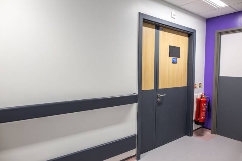 Radiation Protective Lead-Lined Door Set: Unequal Pair