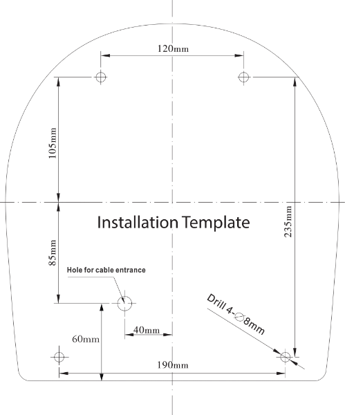 Biodrier Eco (HD-BE08) Installation Template