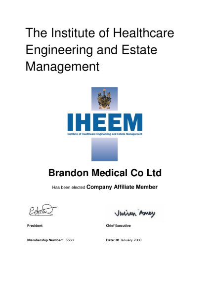 Company Affiliate Certificate IHEEM