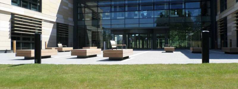 Big Harris timber Benches for Bath Spa University