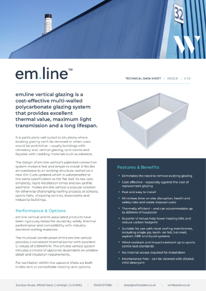 em.line Oversleeve Glazing Datasheet