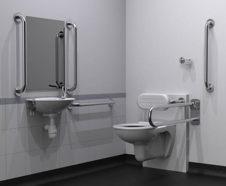 NymaCARE Wall Hung Doc M Toilet Pack with Steel Concealed Fixing Grab Rails