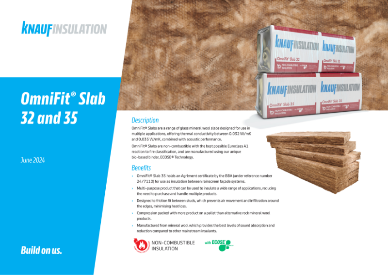 Knauf Insulation OmniFit® Slab 32 and 35 - Product Datasheet