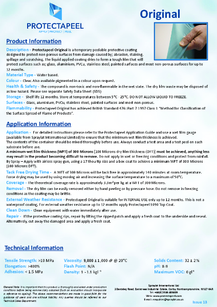 Protectapeel Original TDS