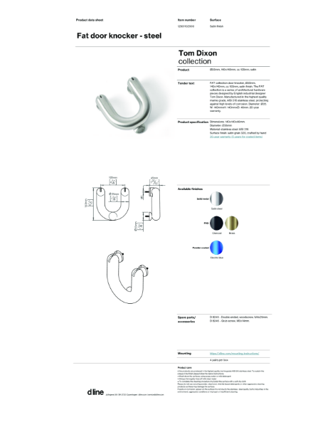 Fat door knocker (data sheet)