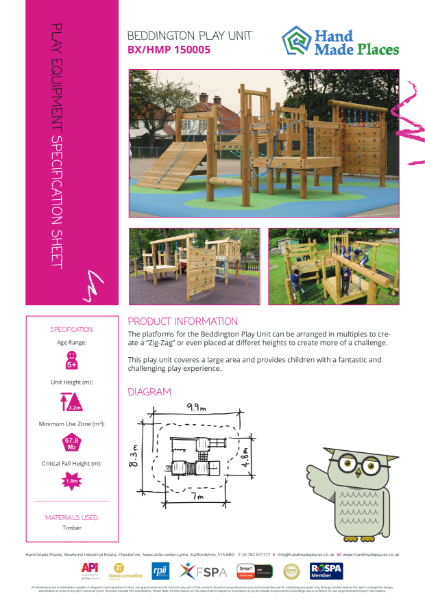 Beddington Play Unit Specification Sheet