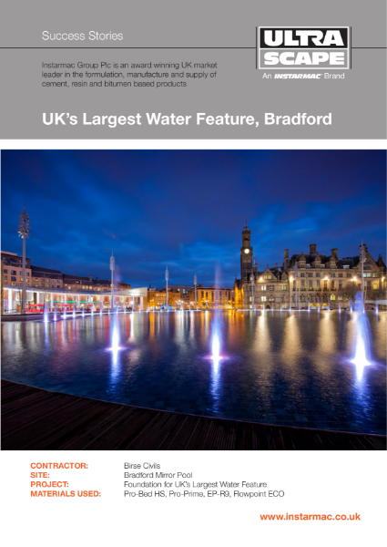 Mortar Paving System used on the UK's Largest Water Feature