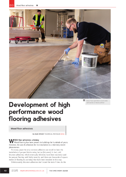 Development of high performance wood flooring adhesives