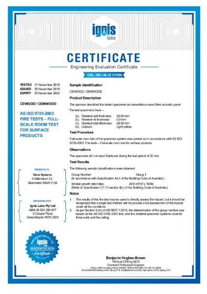 Cewood group Fire Certificate 