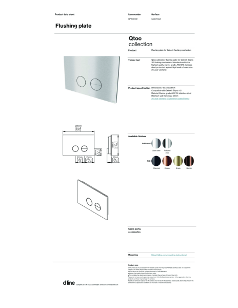 Flush plate SIGMA (data sheet)