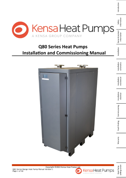 Q80 Series Heat Pumps Installation and Commissioning Manual
