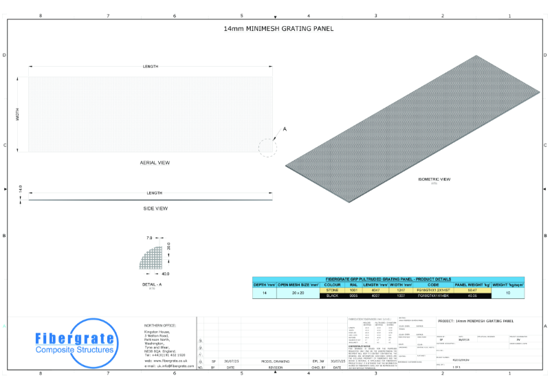 14mm MINIMESH GRATING PANEL