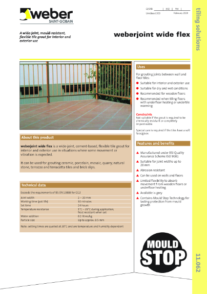 weberjoint wide flex - Technical datasheet